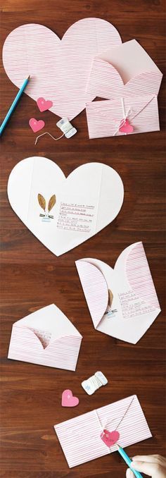 Cute! An envelope and card in one! The Pink Stripe Love Letter is a stationery set that comes with everything you need for 2