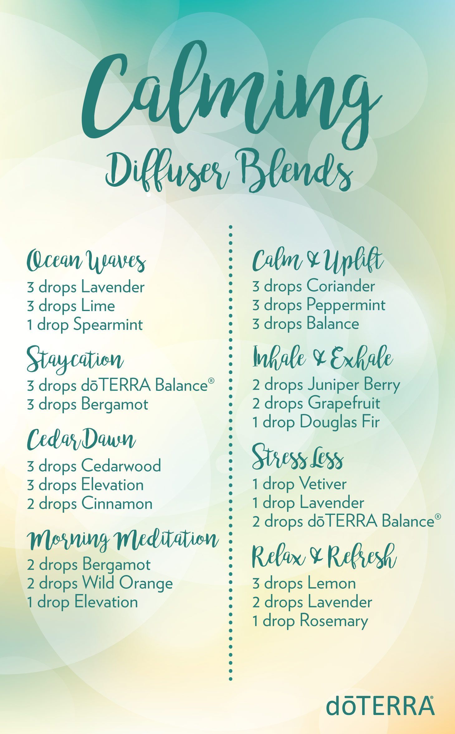 Diffuse these essential oil blends and experience the calming benefits they offer!