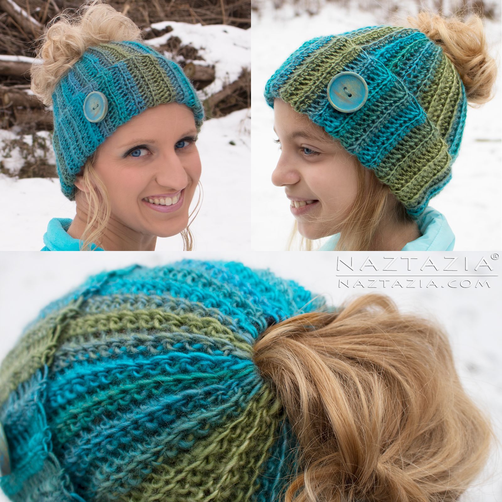 DIY Free Pattern and YouTube Tutorial Video for Crochet Ribbed Bun Hat – Messy Bun Hat – by Donna Wolfe from Naztazia