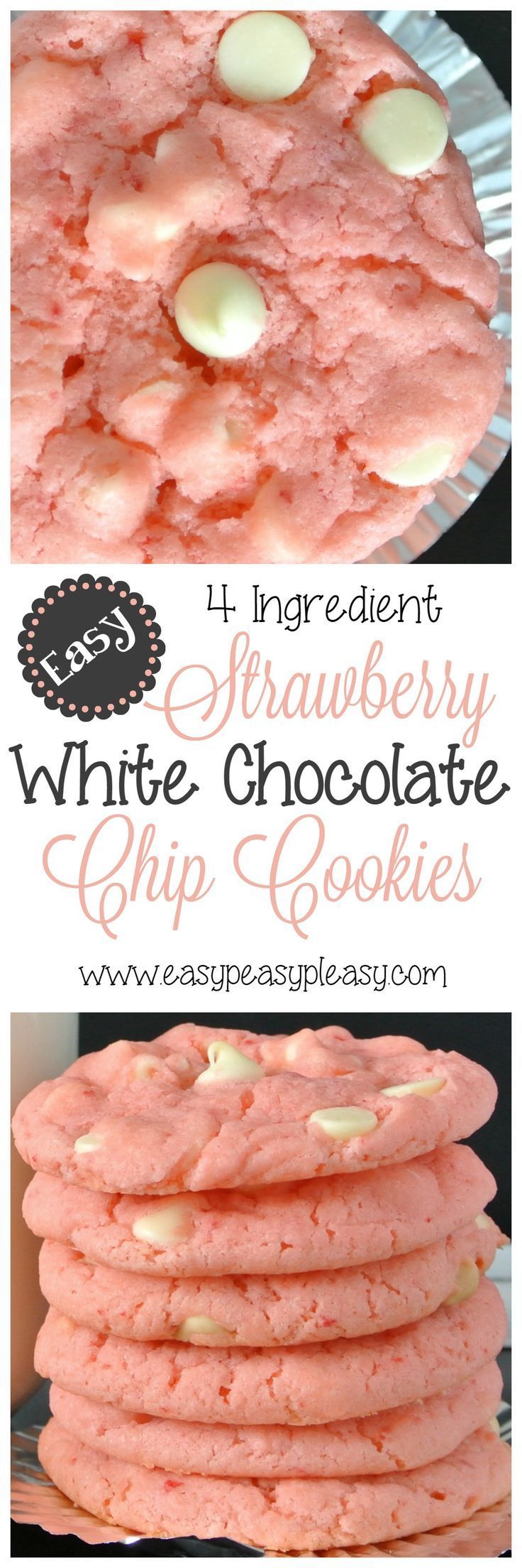 Do you want to see how easy these Strawberry White Chocolate Chip Cookies really a