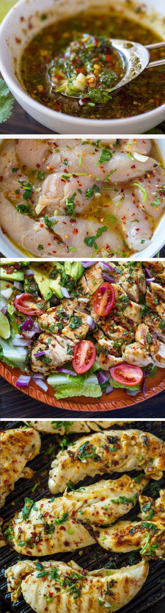 Easy Chili Cilantro Lime Chicken is salty, sweet, sour, and spicy and is great on salads, with rice, or in burritos and wraps!