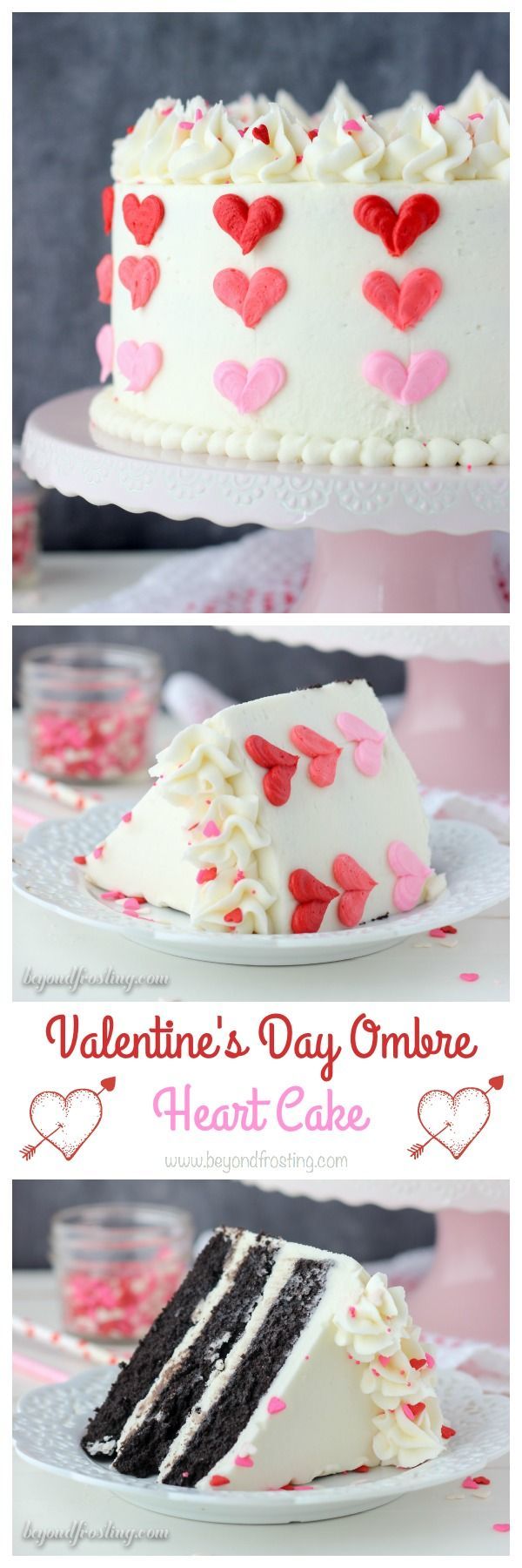 Follow these few easy tips to make this adorable Valentines Day Ombre Heart Cake.
