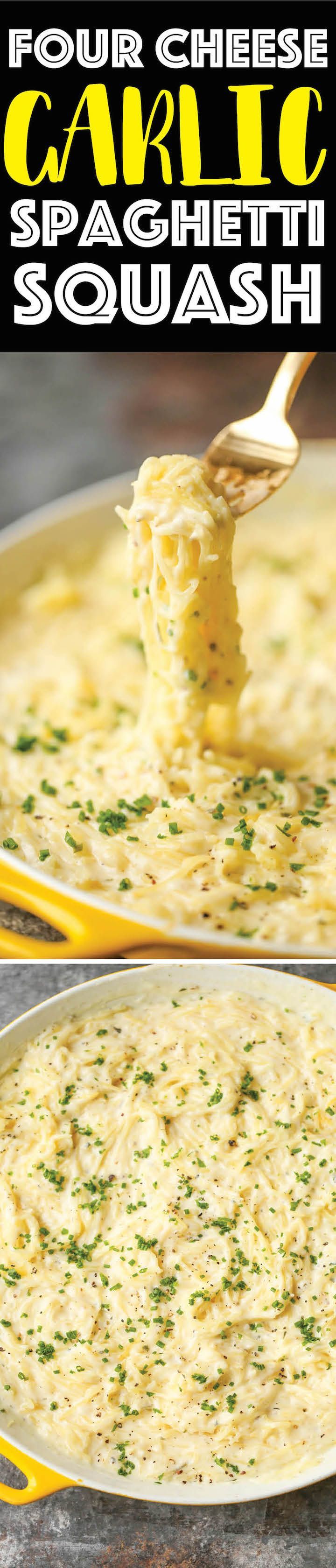 Four Cheese Garlic Spaghetti Squash – A skinny version of everyones favorite