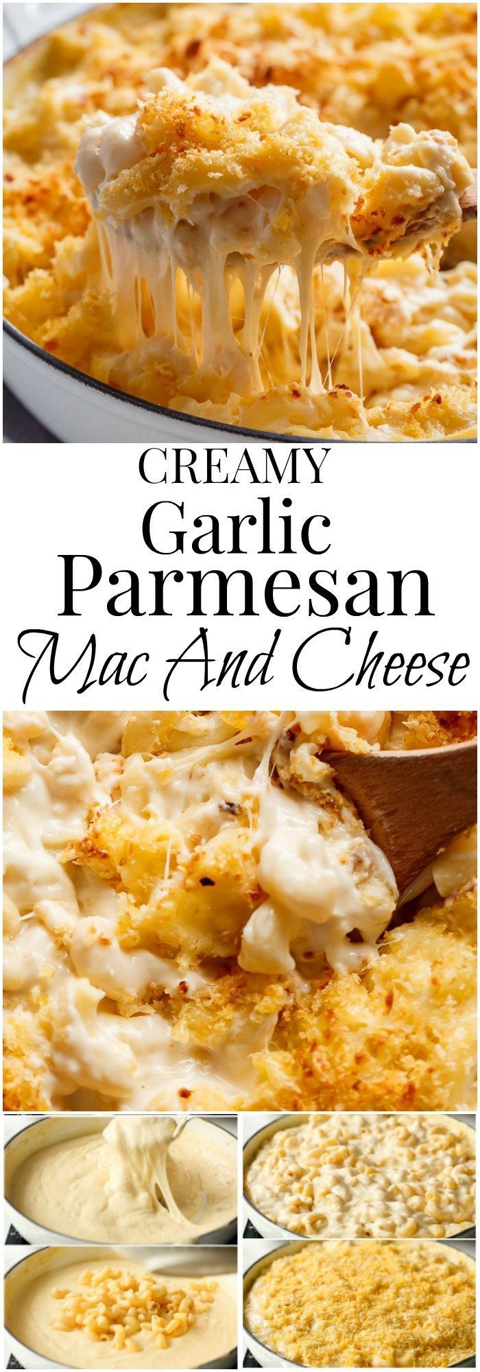 Garlic Parmesan Mac And Cheese is better than the original! A creamy garlic parmesan cheese sauce coats your macaroni, topped with