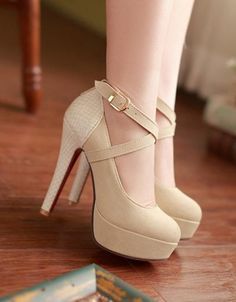Go for the glam in this strappy high heel shoes. These shoes are very elegant and classy. Features high heels, round toe and ankle