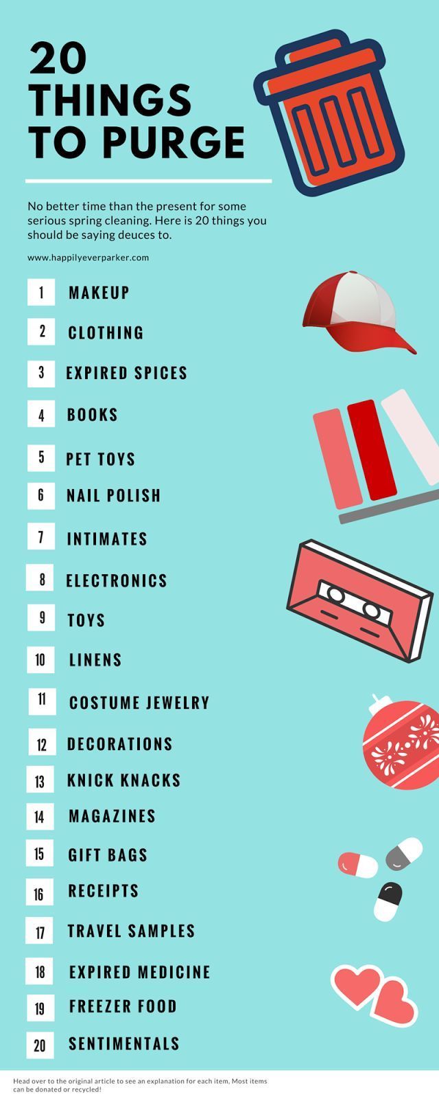 Happily Ever Parker: 20 Things to Purge, organize, organization, cleaning tips, sp