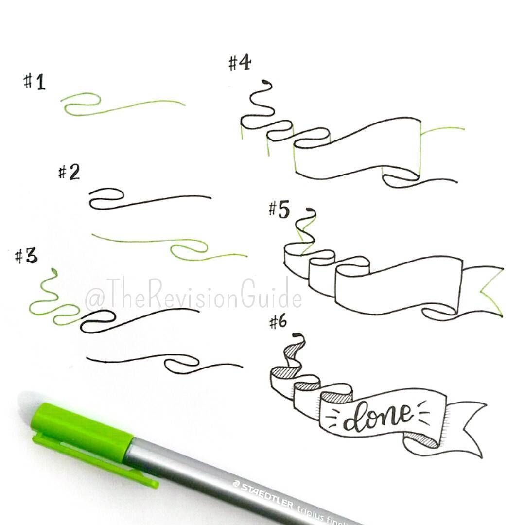 “How to draw fancy banners… #TheRevisionGuide_HowTo add these to your notes an