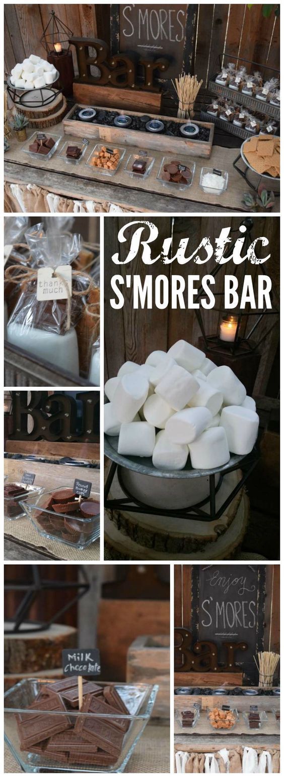 I want to throw a party with this Rustic Smores Bar! How fun!