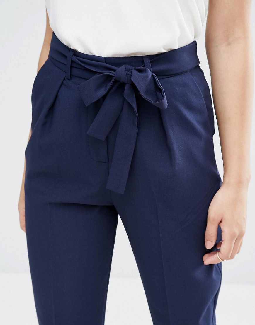 Image 3 of ASOS Woven Peg Trousers with OBI Tie