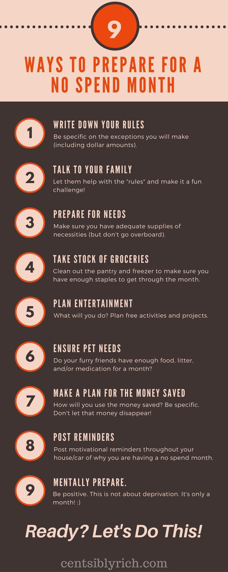 Join me for a No Spend Month! Here are some tips to help you prepare.