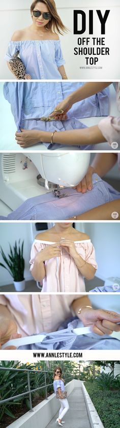 Learn How Easy it is to make this DIY off the shoulder top | www.annlestyle.com