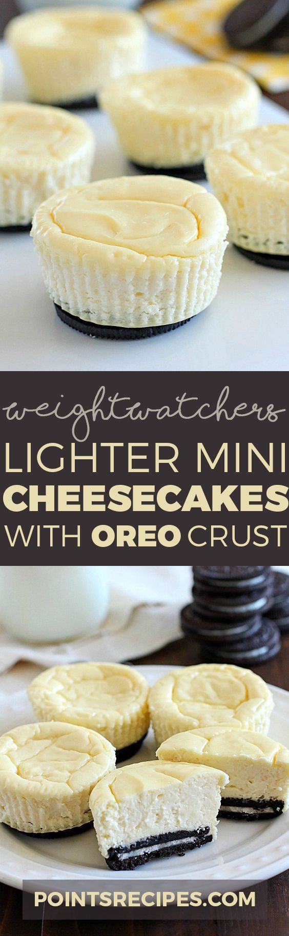 Lighter Mini Cheesecakes with Oreo Crust (Weight Watchers SmartPoints)