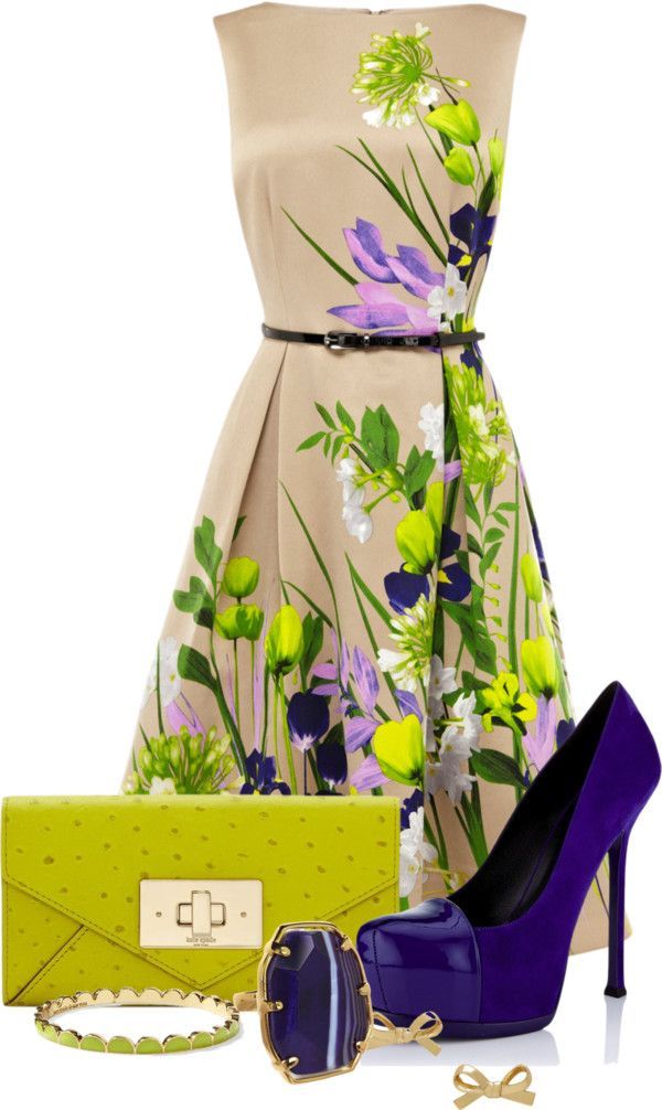 LOVE this! Bright colors and classic styling on the dress. Would totally buy this whole thing right now lol.
