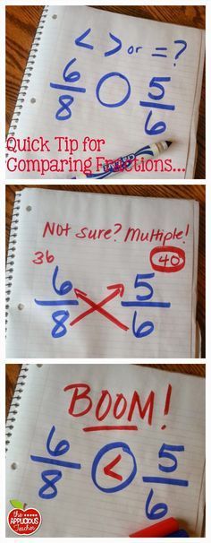 Love this genius tip for comparing fractions. Great way for kiddos to check their