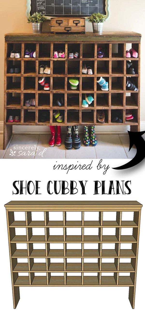 Make a shoe cubby for your entry way or mud room! It will turn organization into a
