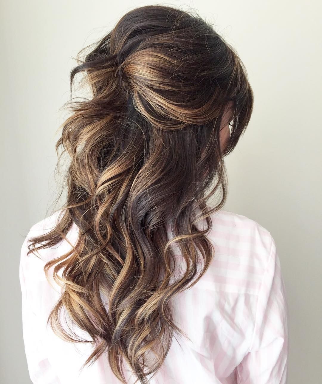 Messy curls down bridesmaid hairstyles