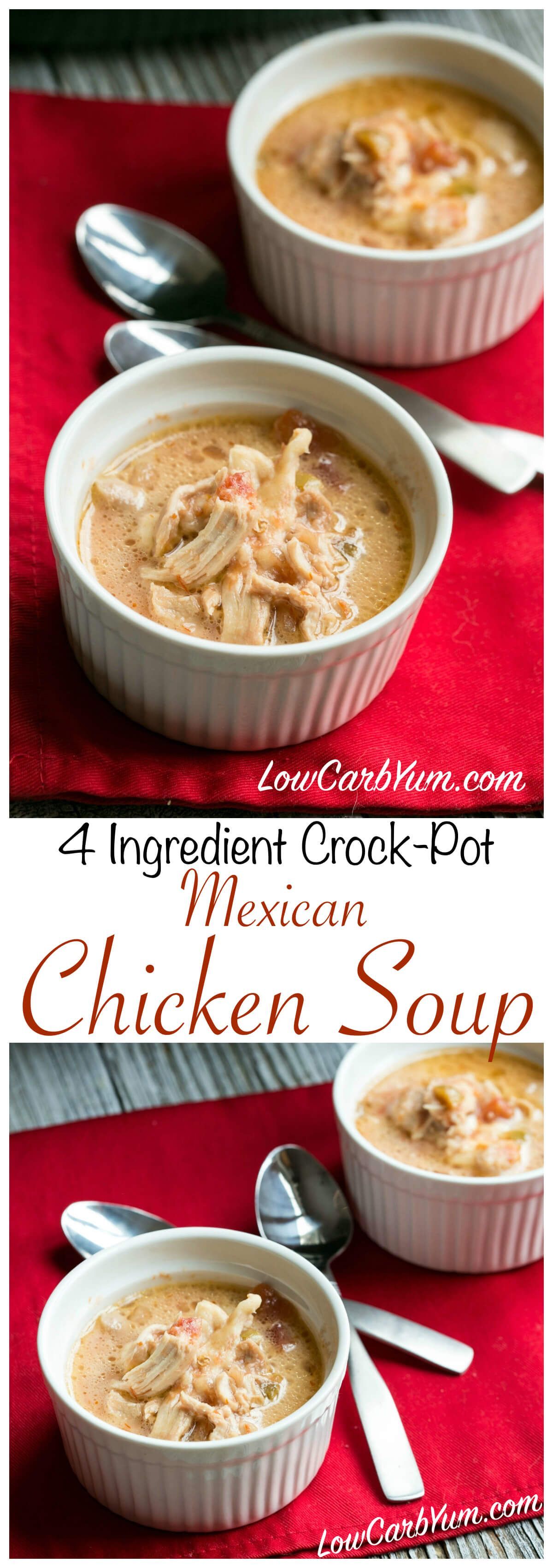 No time for cooking? Try this easy low carb high fat crock pot Mexican chicken sou