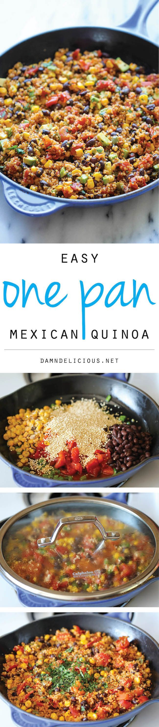 One Pan Mexican Quinoa – Wonderfully light, healthy and nutritious. And its so easy to make – even the quinoa is cooked right in