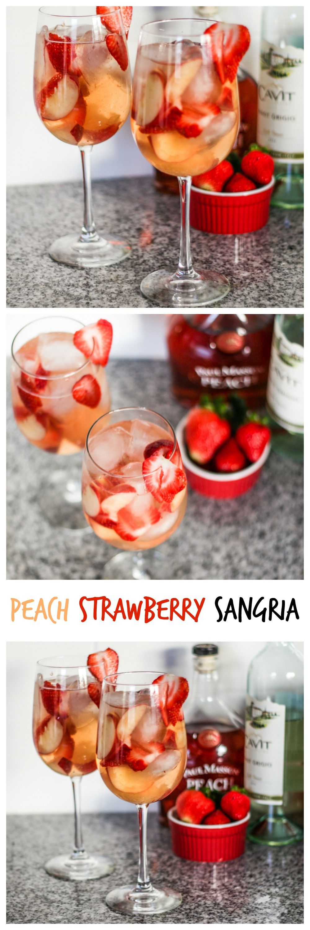 Peach Strawberry Sangria – Perfect summer drink!
