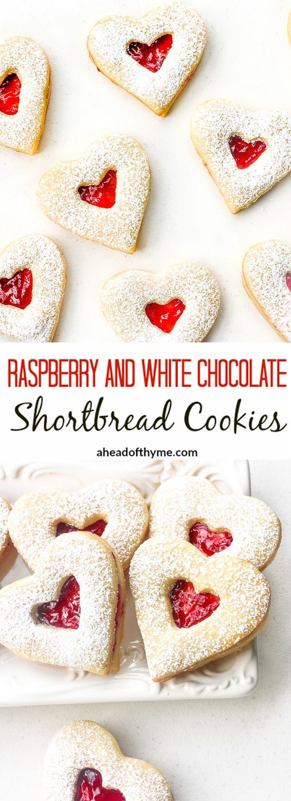 Raspberry and White Chocolate Shortbread Cookies: This Valentines Day, surprise…