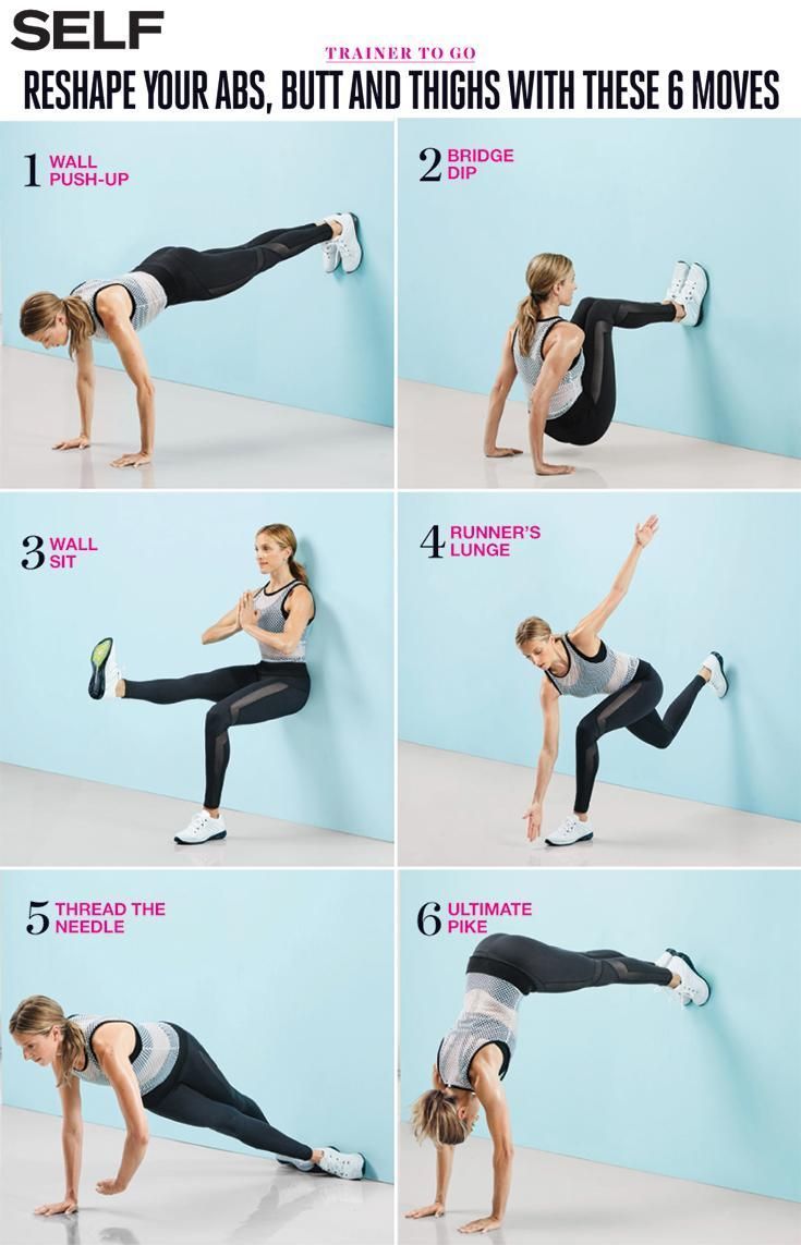 RESHAPE YOUR ABS, BUTT AND THIGHS WITH THESE 6 MOVES  ABS,ARMS,AT-HOME WORKOUTS,BUTT,WALL WORKOUT,WORKOUTS