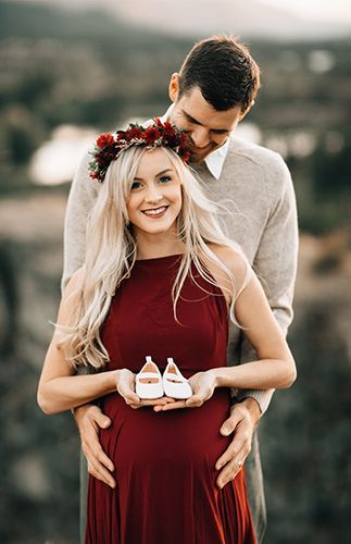 Romantic Red Maternity Photos in Portland – Inspired by This