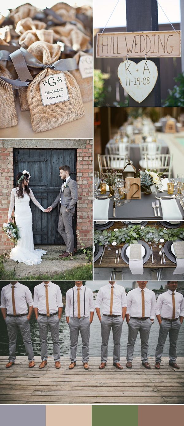 rustic grey and light brown wedding ideas