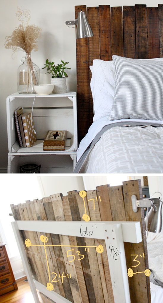 Stained Pallet Headboard | Click for 18 DIY Headboard Ideas | DIY Bedroom Decor Ideas on a Budget