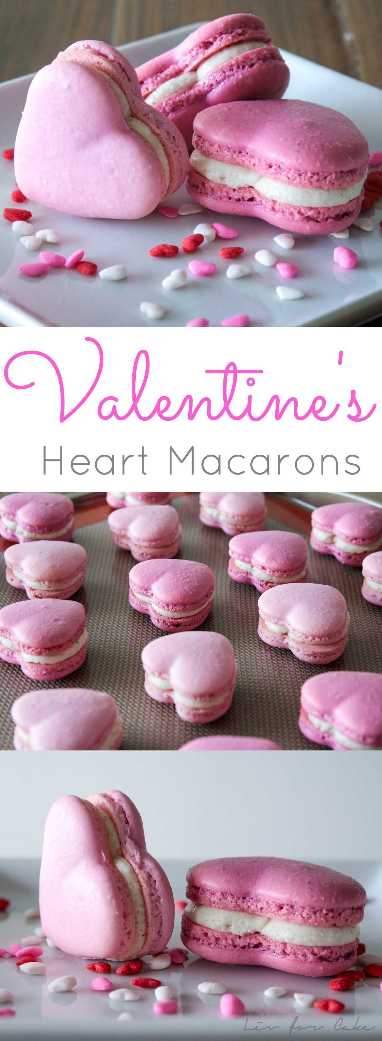 These adorable cinnamon spiced heart macarons are the perfect way to celebrate Valentine’s Day. | livforcake.com