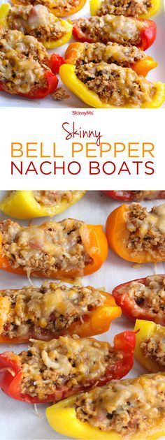 These Skinny Bell Pepper Nacho Boats are Low-Carb, Low-Calorie, High Protein and H