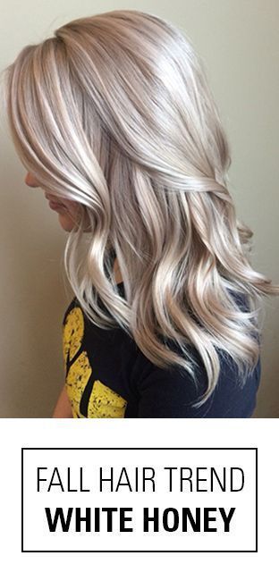 This is it! The perfect fall hair color idea for blondes! Not quite platinum, not quite golden. White Honey Blonde is a beauty