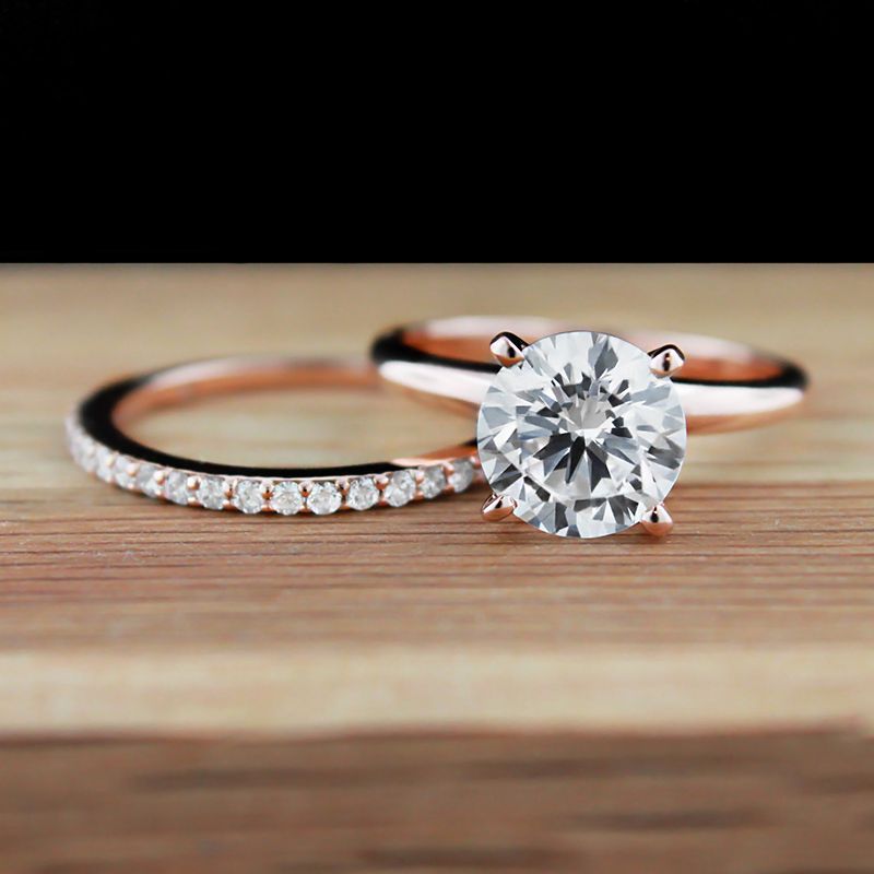 This mixed match Bridal Set is STUNNING! Traditional Engagement Ring and Universal Wedding Band.