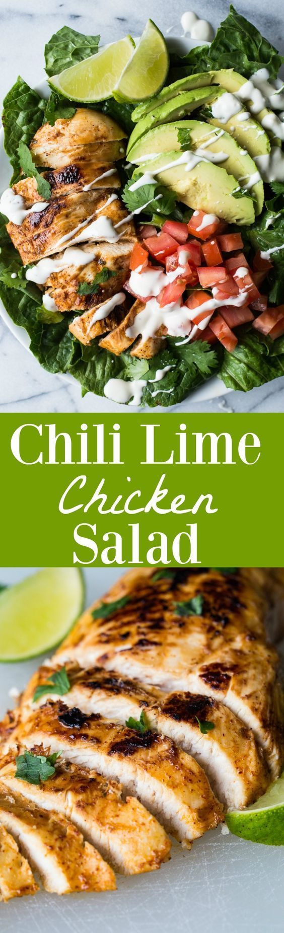 This tender, juicy, zesty chili lime chicken is perfect for topping your salad!  