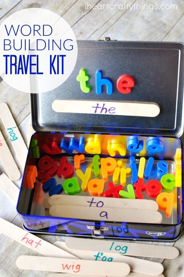 This word building activity travel kit is perfect for toddlers and preschoolers for road trips and long car rides and you can