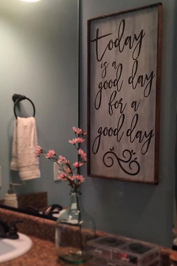 Today is a good day for a good day This wood sign is perfect for any room in your home! Hand Painted and made in Harlem, GA. Font