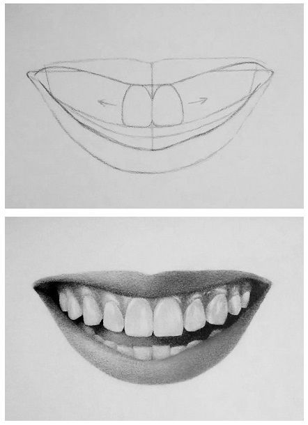 Tutorial: How to draw Teeth (Easy) Do you avoid drawing toothy smiles? Here’s a simple way to learn how to draw a smile with