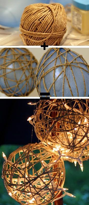 Twine Lanterns, would look great outside