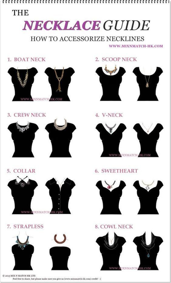 Wondering what type of necklace looks best with the neckline of your top? Check ou