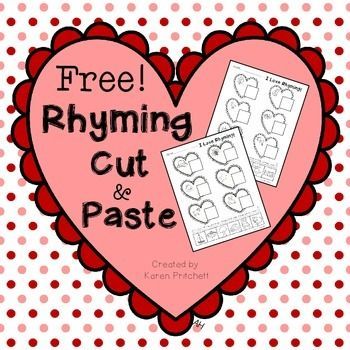 2 FREE rhyming worksheets just in time for Valentines Day!