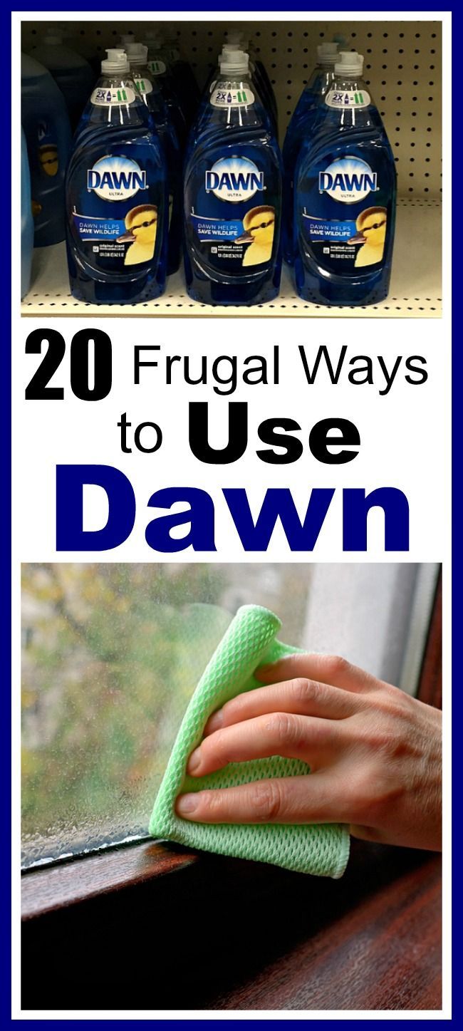 20 Frugal Ways to Use Dawn Dish Soap- Did you know that Dawn can be used for much more than just dishes? Check out these frugal