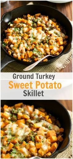A healthy gluten free Ground Turkey Sweet Potato Skillet meal that is definitely a flavourful comfort food to share joy.