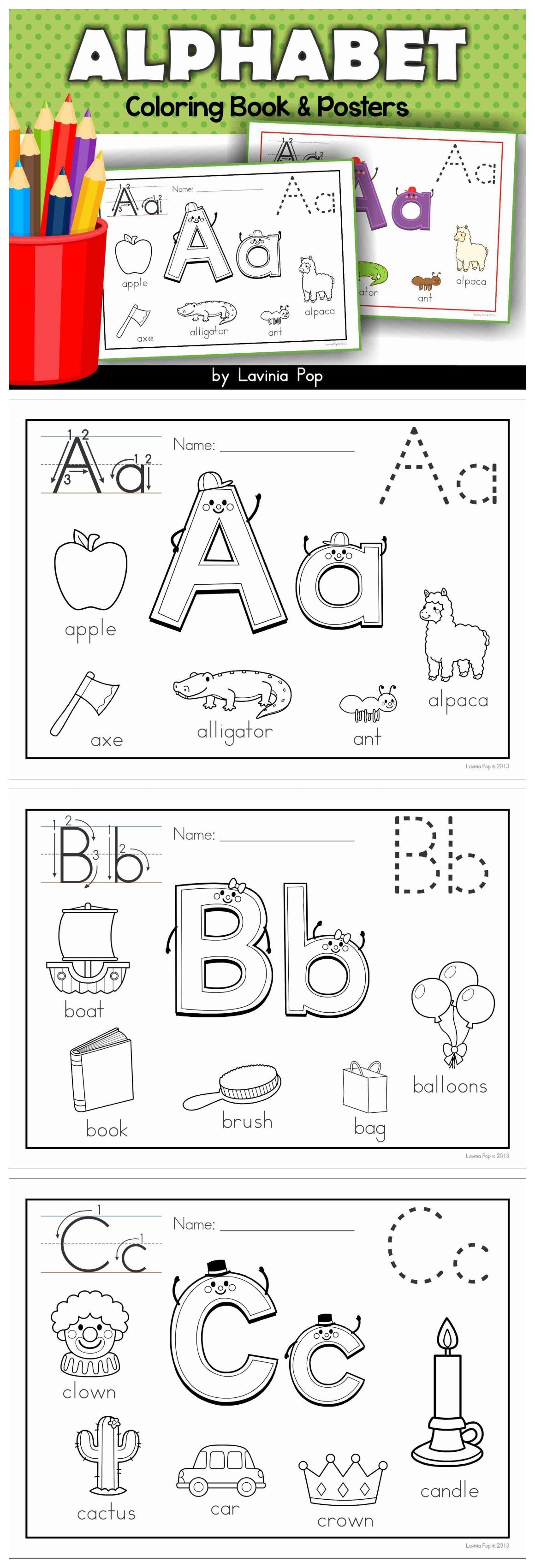 Alphabet Coloring Book and Posters. Includes extra pages for beginning long vowel sounds and soft C and G sounds.