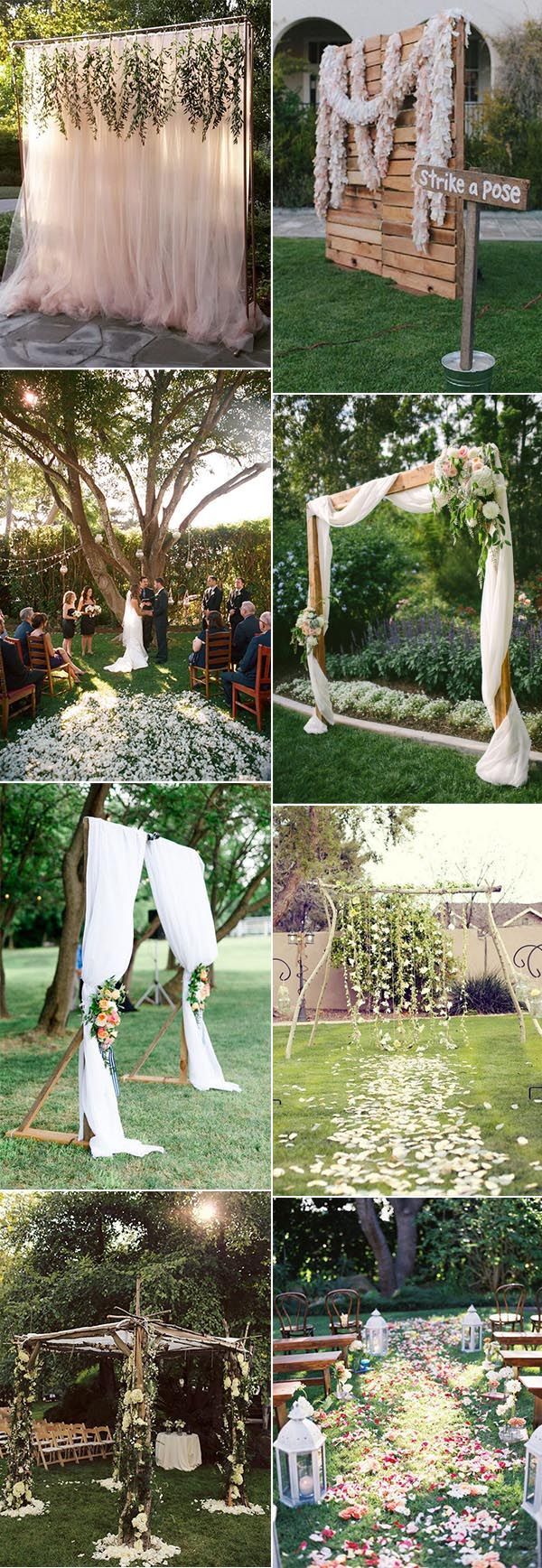 awesome backyard wedding altar and arch ideas