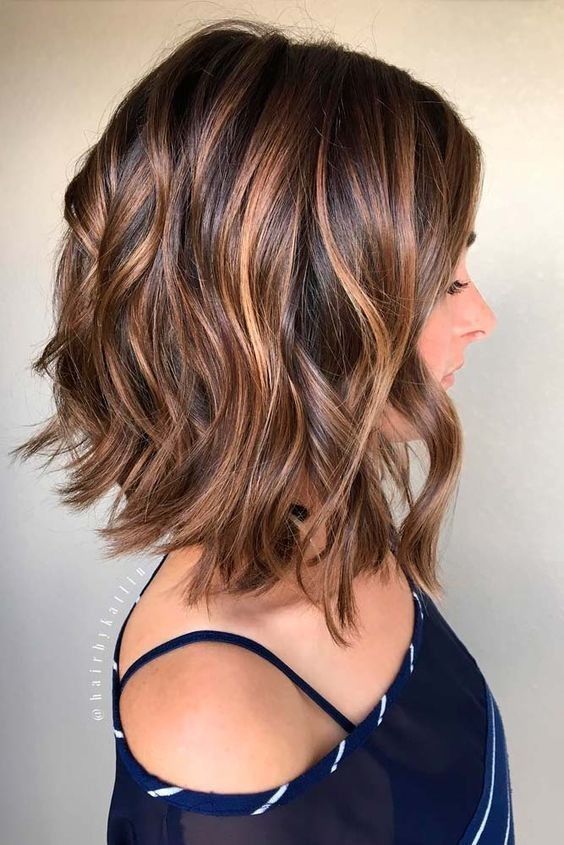 Balayage, Curly Lob Hairstyles – Shoulder Length Hair Cuts for Women and Girls