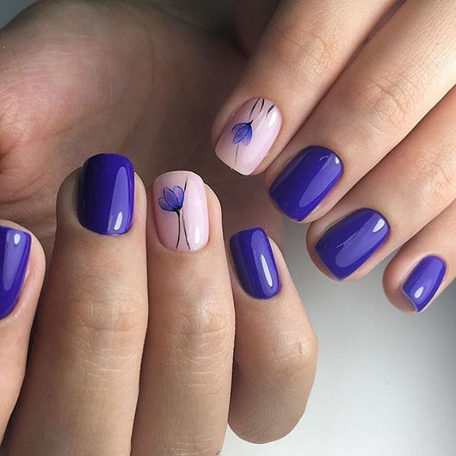 Beautiful purple nails, Drawings on nails, March nails, nails under violet dress, Painted nail designs, Purple nails ideas, Spring