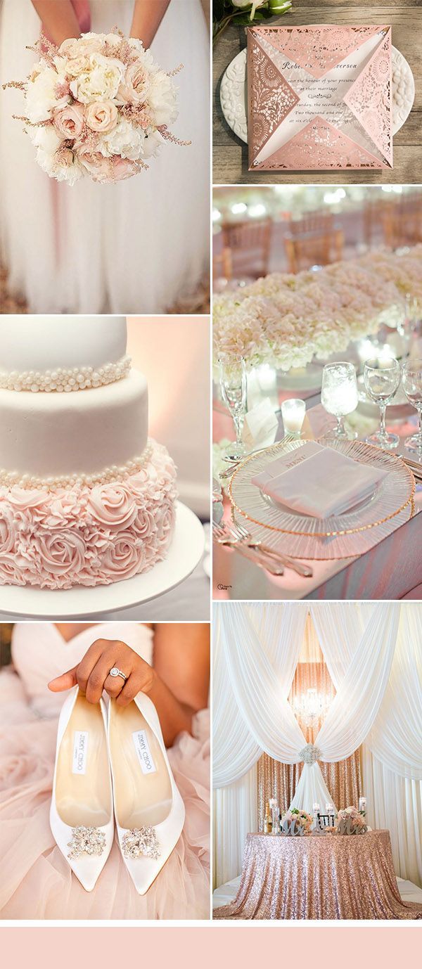 blush pink and white glamourous modern wedding ideas