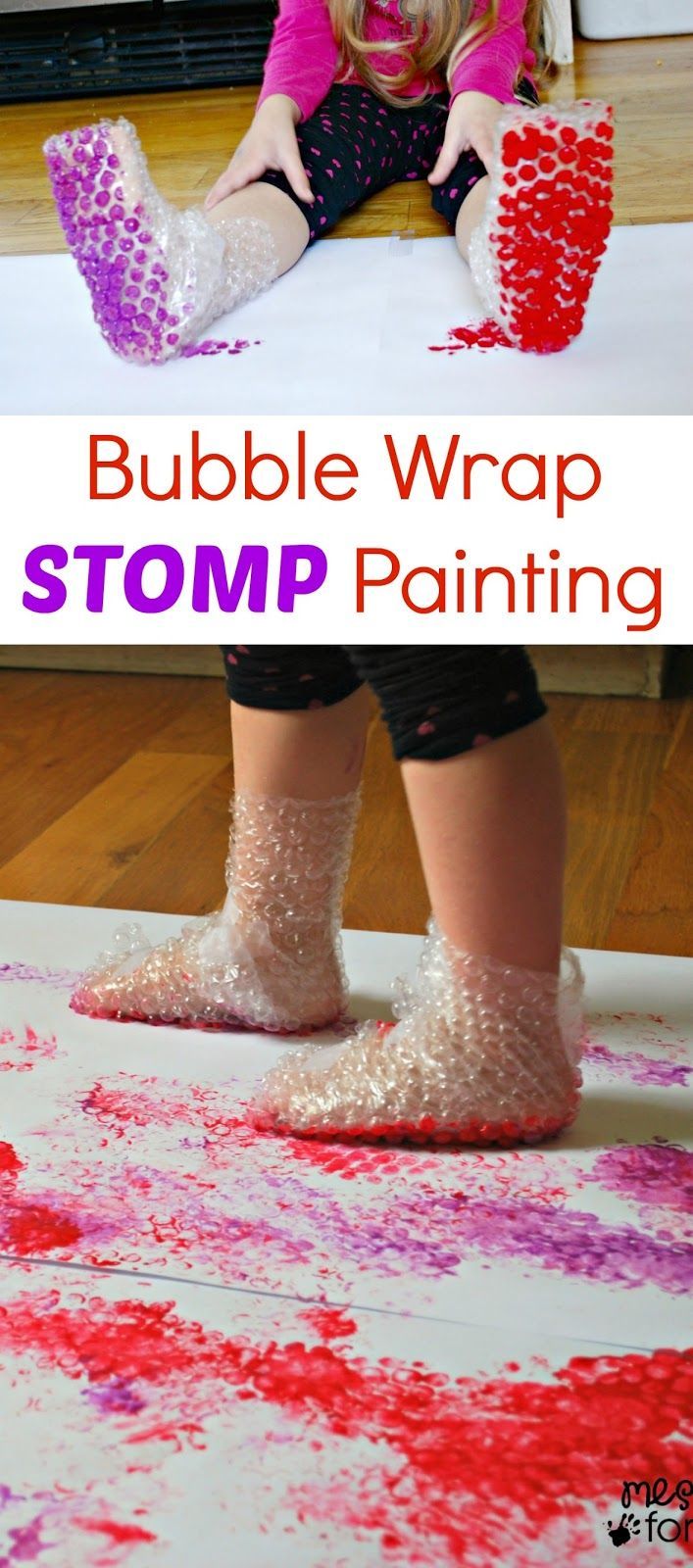 Bubble Wrap Stomp Painting | Mess For Less