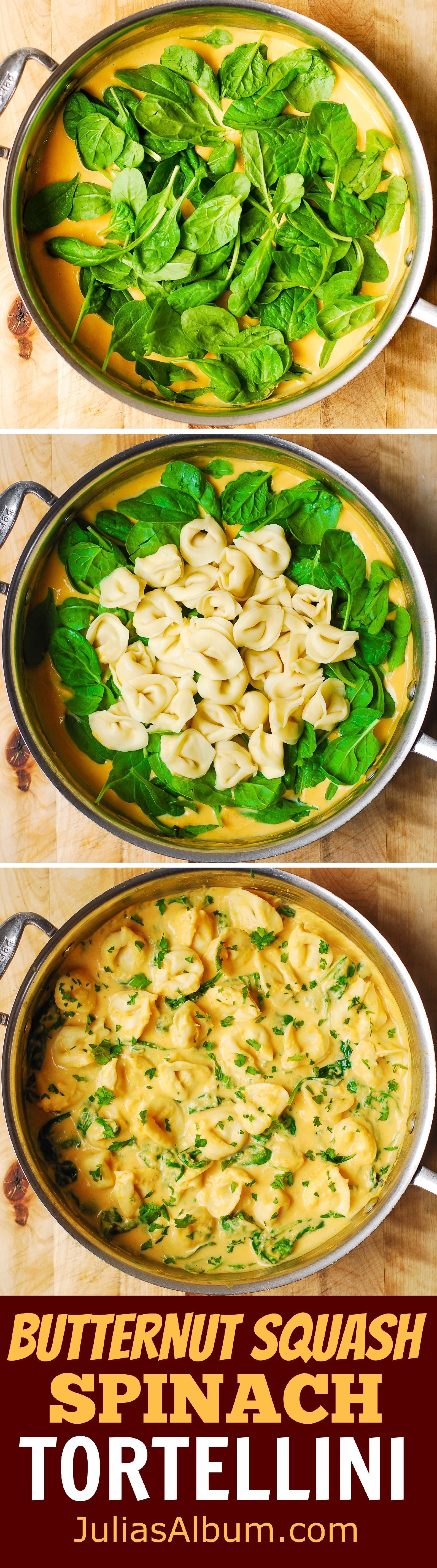 Butternut Squash and Spinach Tortellini – easy, weeknight dinner ready in just 30 minutes!