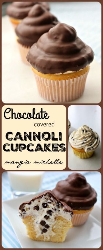 Chocolate covered cannoli cupcakes are a delicious and impressive dessert. They are stuffed and iced with cannoli cream and has a