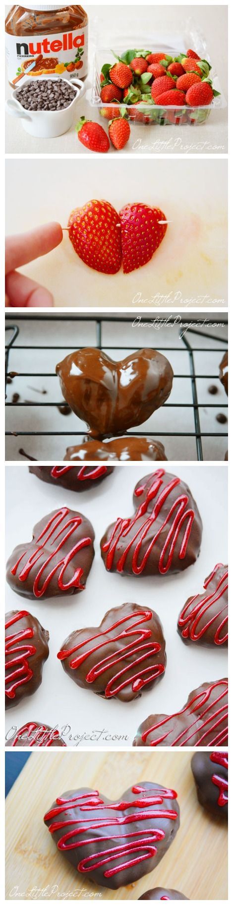 Chocolate Covered Strawberry Hearts All you need are strawberries and some kind of chocolate that you can melt, such as chocolate